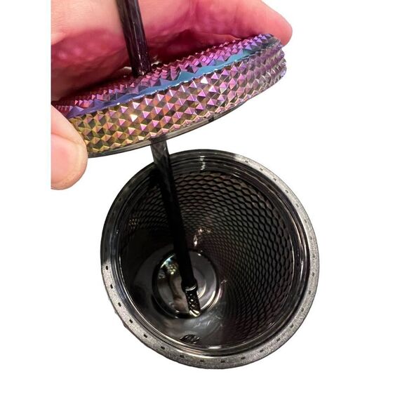 Starbucks 2023 Venti Limited Edition Halloween Black Bling Oil Slick Tumbler NEW - Picture 7 of 8